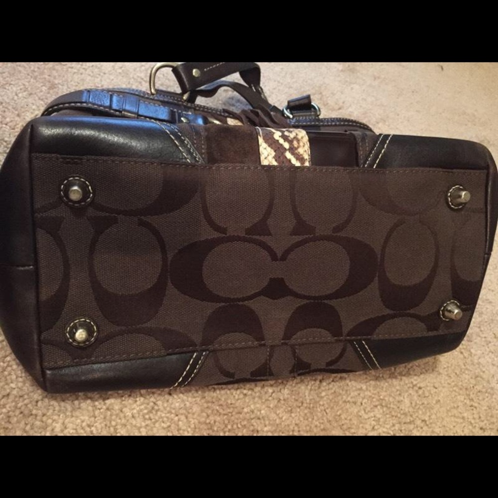 Coach Signature Python Stripe Large Tote Purse - image 6